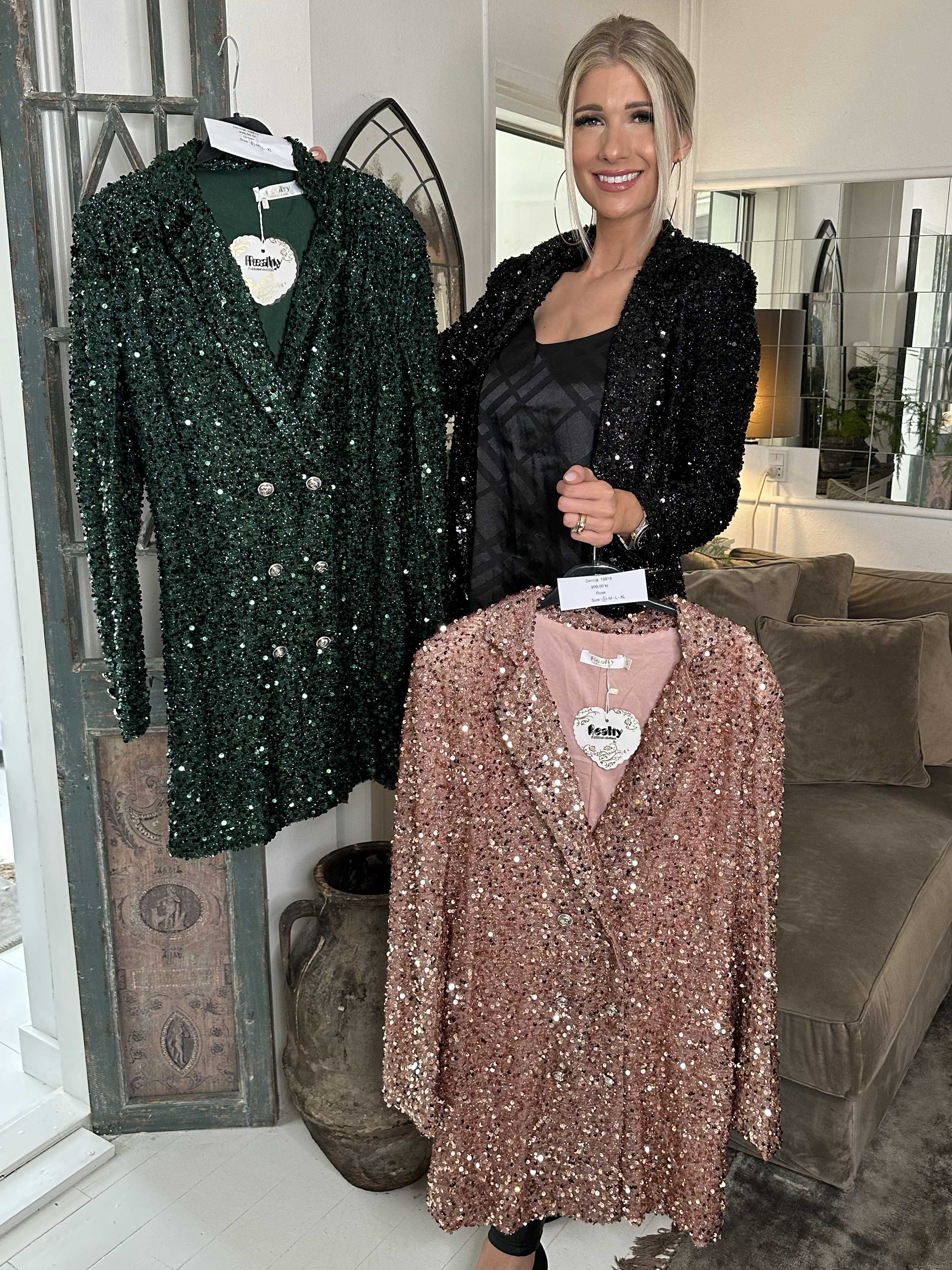 Dimina - Blazer med pailletter og knapper